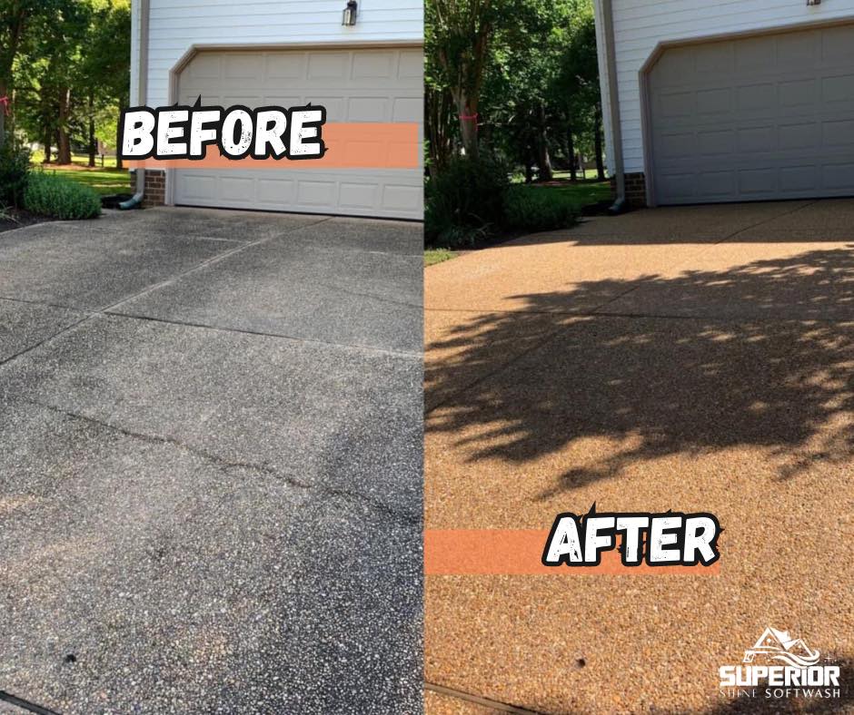 Superior Shine Softwash before and after job Rhode Island