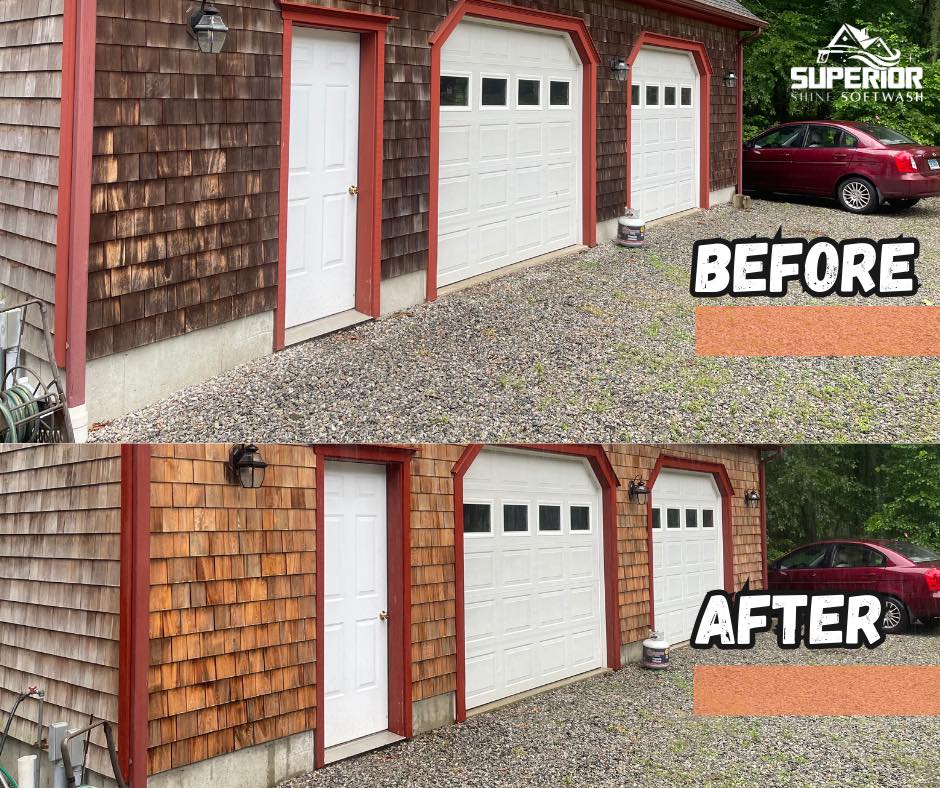 Superior Shine Softwash before and after job Coventry RI