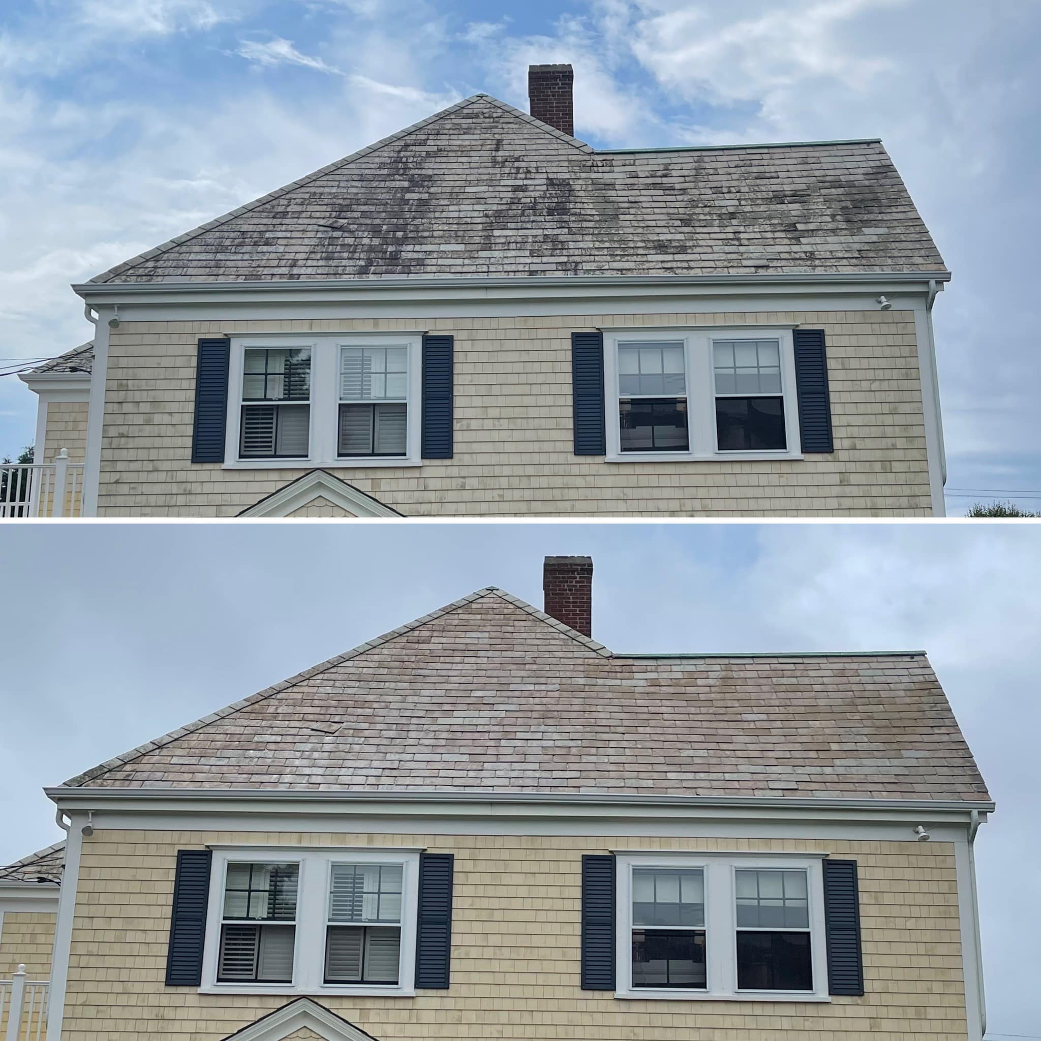 Superior Shine Softwash before and after exterior cleaning RI